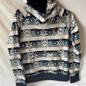 Burton Blue and Brown Hoodie